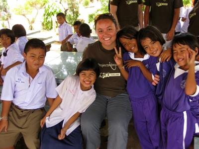 Projects Abroad volunteer with children at a Care project in Asia Care volunteer with children in Thailand