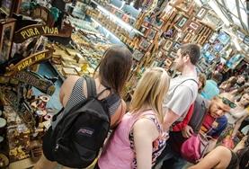 Volunteer Language Courses Volunteers explore a local market in Costa Rica