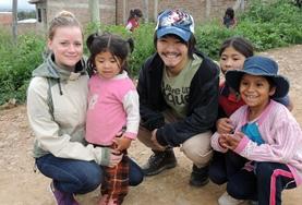 Volunteer Care Volunteers pose with children at a Care Placement in Bolivia