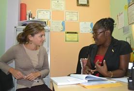 Volunteer Care Two women have a discussion