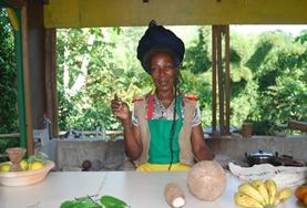 Volunteer Jamaica A Jamaican woman from a Rastafarian community where volunteers from our cultural immersion Grown-up Special live.