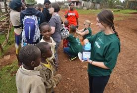 Volunteer Kenya A Pharmacy intern helps with sorting pills and other medication under the guidance of a local pharmacist at an outreach in Kenya.