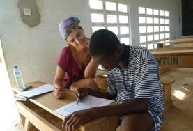 Volunteer Togo A local student receives specialised treatment from a Speech Therapy volunteer at our internship placement in Togo.