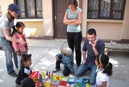 Volunteer Care Social Work volunteers in Bolivia interact with children at their placement