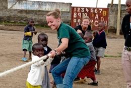 Volunteer Ghana A qualified Special Educational Needs Teacher works with young children on a creative educational activity at her volunteer placement in Ghana.