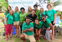 Volunteer Fiji A group of high school students volunteers at their short-term Shark Conservation placement in Fiji.