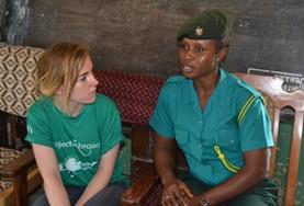 Volunteer Ghana A Human Rights High School Special volunteer interviews a local Ghanaian official as part of her research.