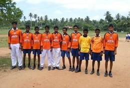 Volunteer Sri Lanka A team of sports players in Sri Lanka prepares for a lesson as part of our volunteer School Sports project.